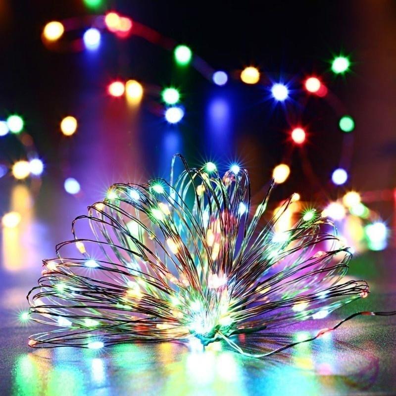 33ft 100 LED Waterproof Solar String Lights, Copper Wire String Lights for Christmas, Patio,