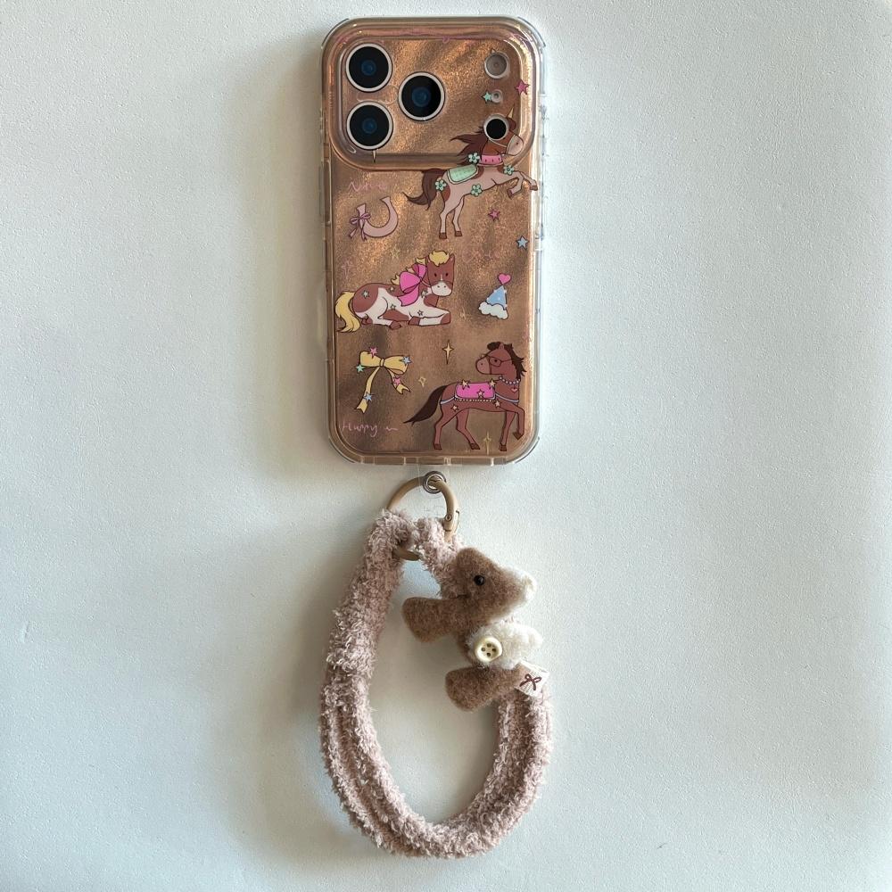 

Simple brown pony cartoon suitable for Apple 17 mobile phone case iPhone17promax new 16 anti-drop protective case 15 silicone all-inclusive iPhone 17promax