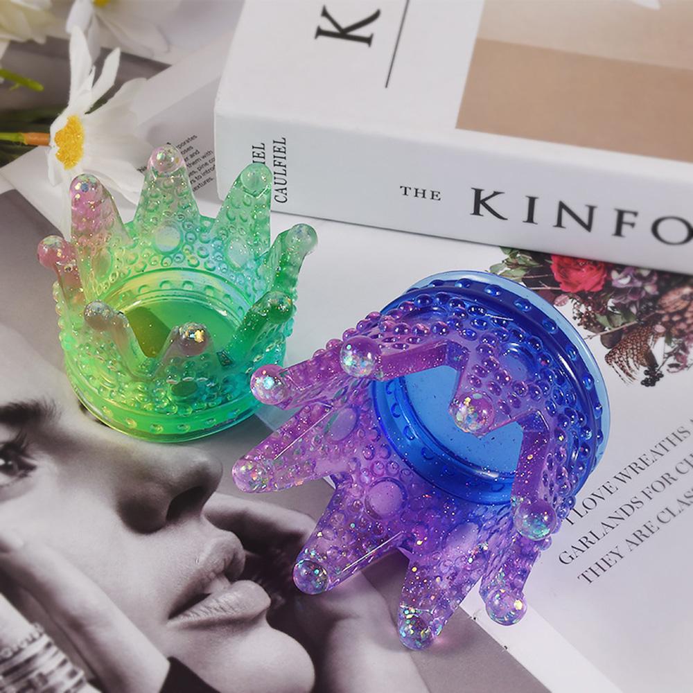 Crown Storage Box Silicone Mold Ring Jewelry Display Holder Ashtray Resin Mould DIY Epoxy Resin Crystal Making Crafts
