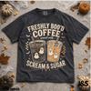 Freshly Boo'd Coffee Halloween Shirt, Ghost Coffee Lover Tshirt, Scream And Sugar Fall Tee, Spooky Vintage Cafe Graphic Gift