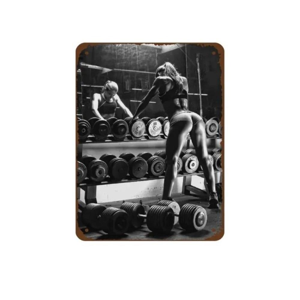 Decorative Metal Tin Sign, Anime Fitness Girl, 20x30 cm