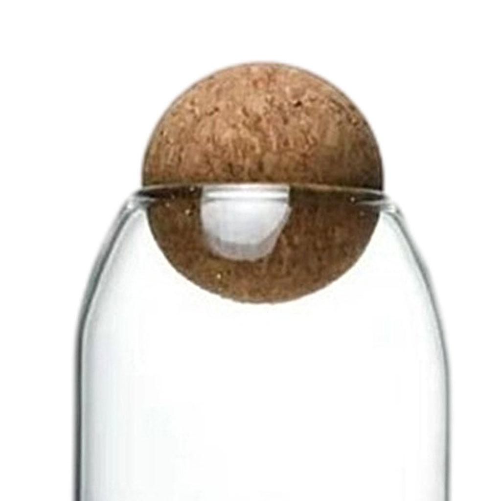 Clear Cork Glass Bottle Storage Sealed Jar Candy Coffee Bean Jar 