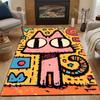 Multiple Sizes Colorful Cartoon Cat Artwork Carpet for Living Room Bedroom Sofa Home Decor Rus Non-slip Floor Mat Luxury Gift