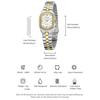 Women Elegant Steel Quartz Watches Round Dial Rhinestone Calendar Wristwatch Waterproof Classic Roman Scale Dress Watch Birthday Gift for Ladies