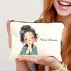 Trendy Vintage Style Makeup Bag Cute Girl Pattern Travel Handbag Toiletry Bag Pencil Case Zipper Cosmetic Bag