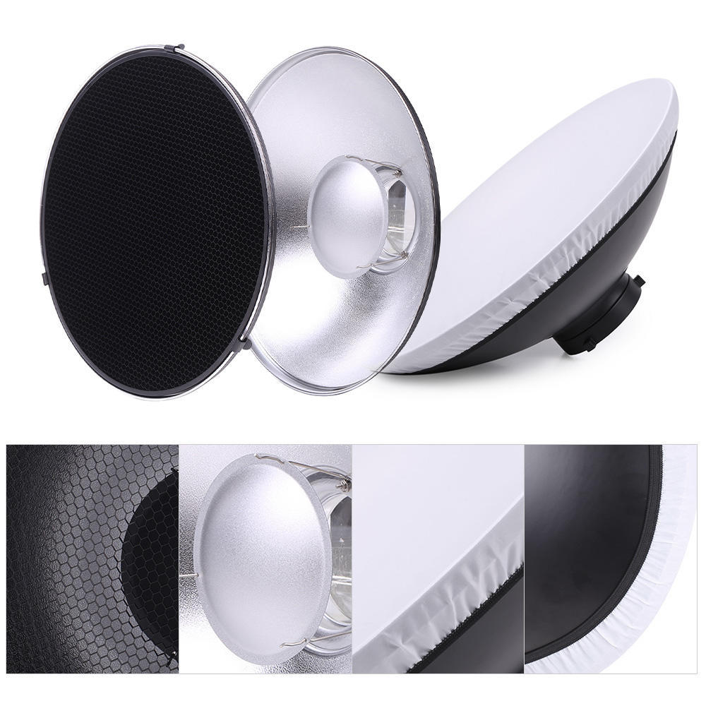16" Photo Studio Beauty Dish Softbox Diffuser Honeycomb Grid Bowens Mount
