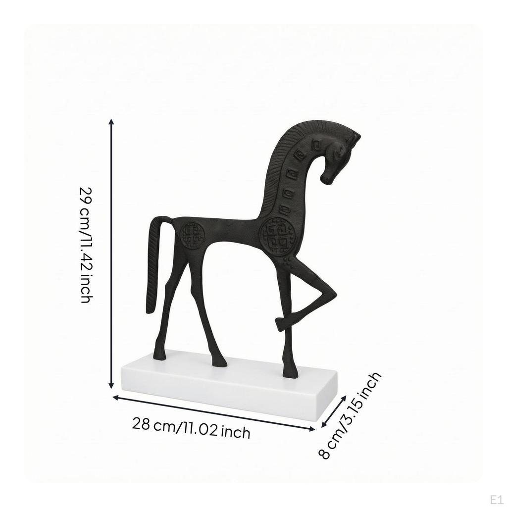Horse Tabletop Ornament Embossed Standing Figurine MedallionStyleStyle Equine Decorative Touch
