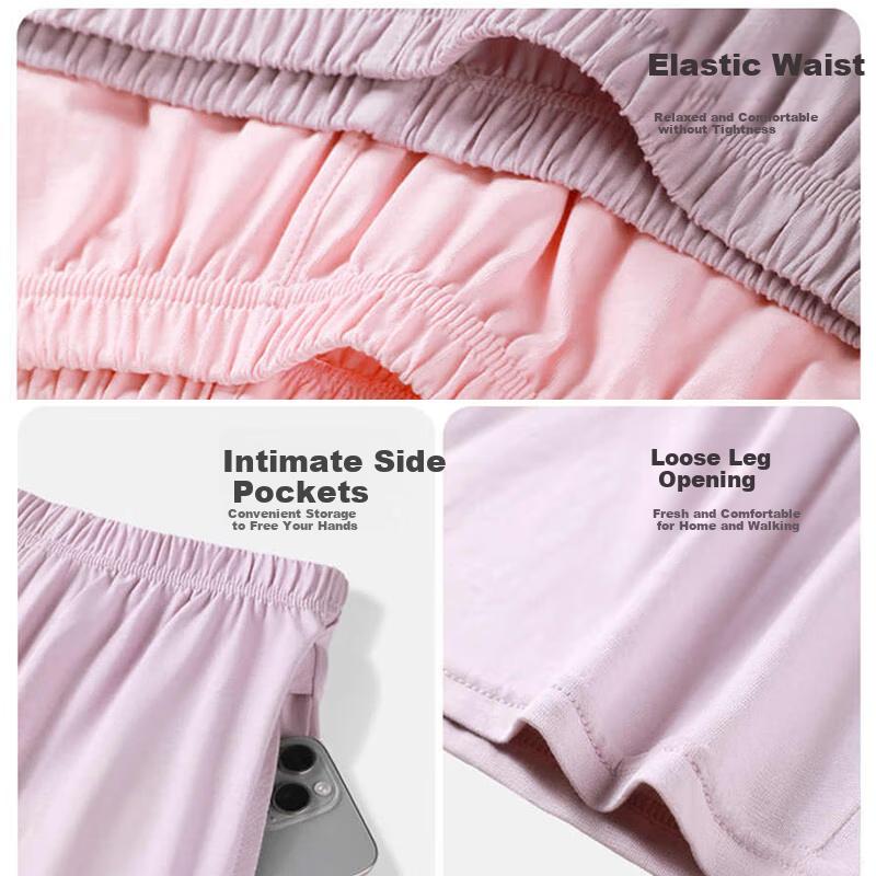 LangSha [100% Cotton, 7A Antibacterial And Anti-Mite] Women's Sleep Pants, Loose Casual Breathable Basic Style Women's Pajama Pants