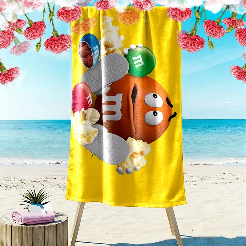 M&M's Print Beach Towel, Large Soft Quick Dry Towel for Beach Camping Swimming