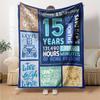 15Th Birthday Celebration Lightweight Blanket Ultra-Soft Great for Sofa Couch Office Bed Seasons Universal Versatile Accessory Gifts Y9