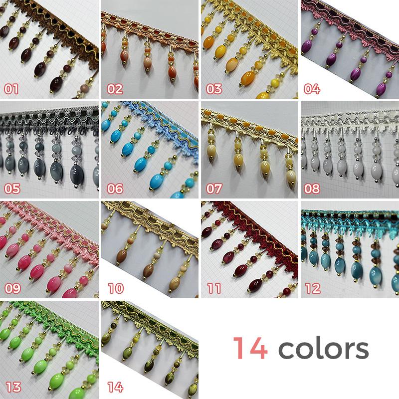 1M Crystal Pendant Beaded Lace Trim Tassel Fringe DIY Stage Home Curtain Decor Accessories Upholstery Party Hanging Ring Cords