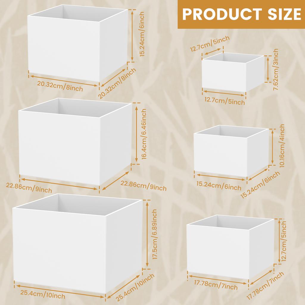 6pcs Acrylic Buffet Riser Food Display Stands Stackable Box 6 Different Sizes Dessert Cake Party Buffet Display Decorating Box