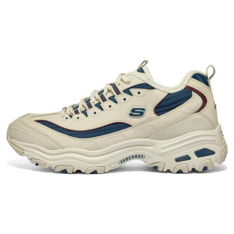 Skechers D Lites Zip Along Shoes Beige Blue Men s 894269-NTNV EU 43