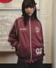 Travel Combination Tape Jersey Track Jacket Burgundy