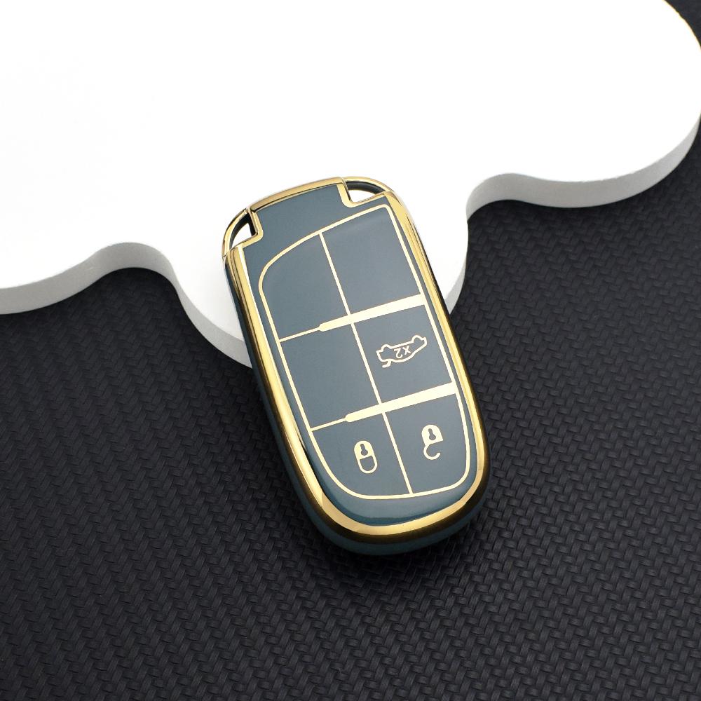 Anti Scratch Key Fob Shell for Jeep Renegade Compass Grand Cherokee Wrangler Dodge Ram Charger Challenger TPU Car Key Case