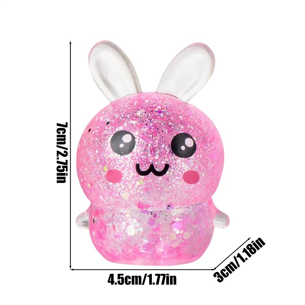 Cute Cartoon Rabbit Fidget Toys Soft Glitter Bunny Squeeze Stress Relief Toy Party Gift for Kids Adults Office Desktop decor