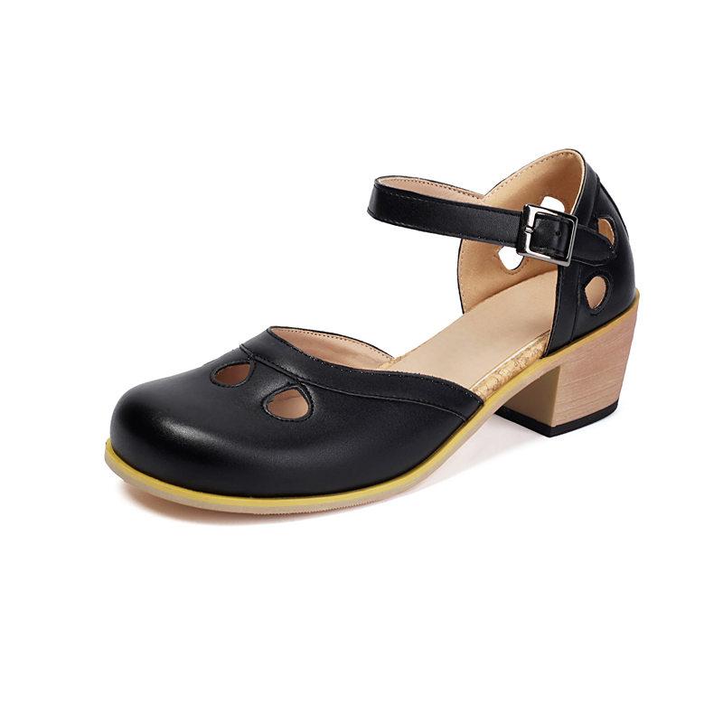 

Женские босоножки на толстом каблуке, весна-лето, новые цвета, большие размеры, босоножки на высоком каблуке большого размера 35 чёрный