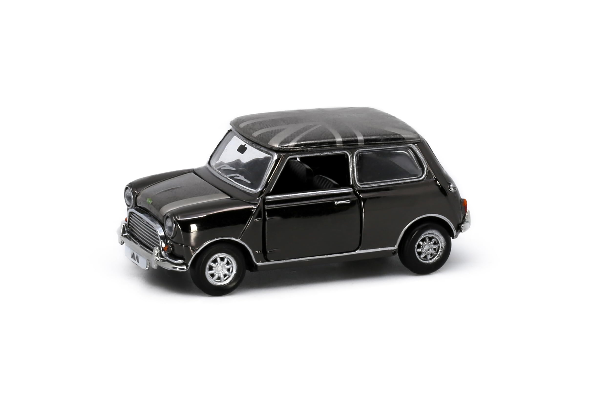Tiny City Mini Cooper Union Jack Roof 1/50 (Chrome Black) (RHD) (Black Plated)