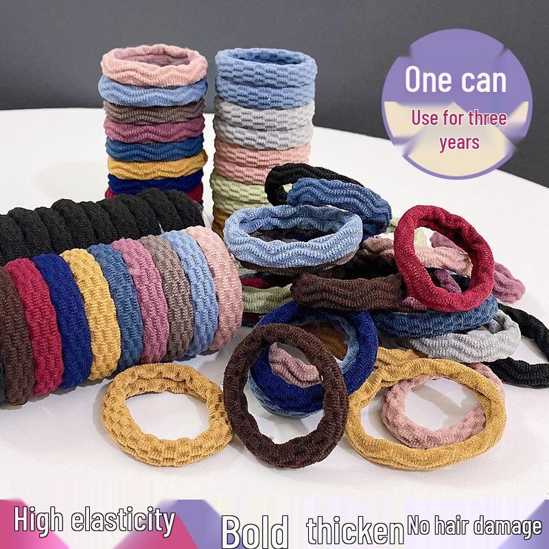 Korean Thickened Seamless Hair Ties: High Elasticity Hair Ropes & Rubber Bands for Women