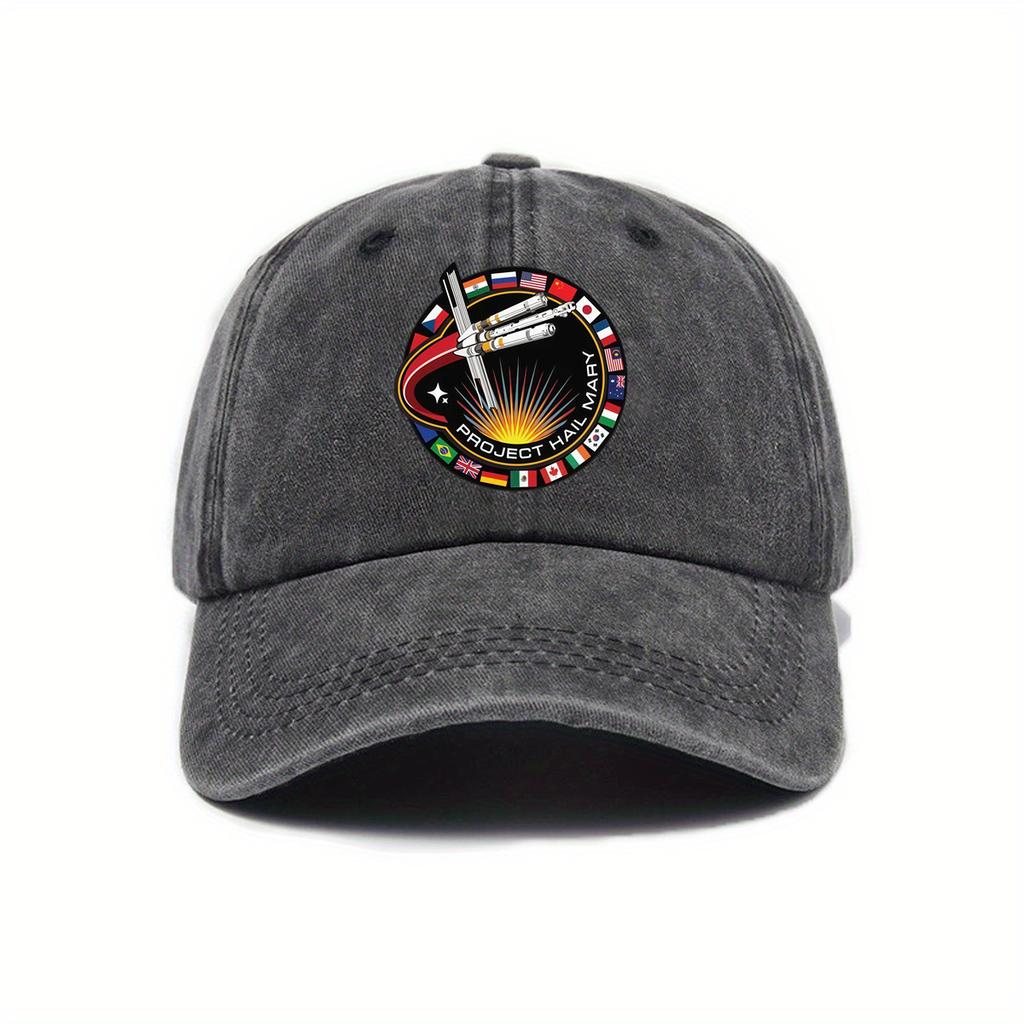 PROJECT HAIL MARY Bend Edge Soft Top Retro Washed Outdoor Baseball Cap Men