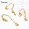 70mm 14K Gold Plated Heart Extension Chain Brass Metal Necklace Bracelet Tail Extended Chains For DIY Jewelry Making Supplies