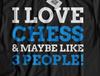 I Love Chess! Unisex Funny Chess Player T-Shirt Chessboards Gifts