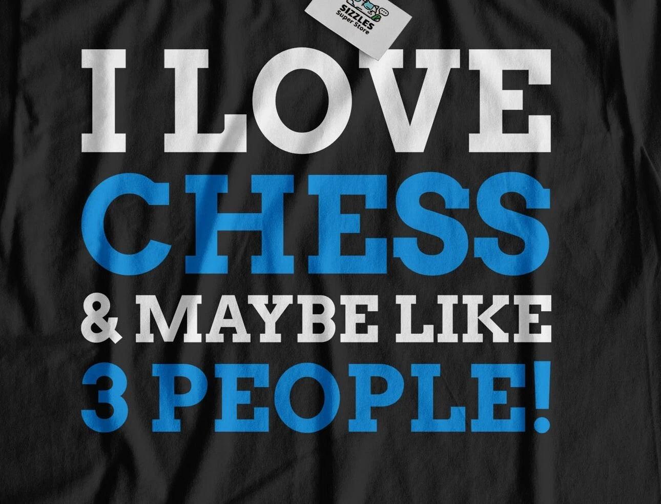I Love Chess! Unisex Funny Chess Player T-Shirt Chessboards Gifts L