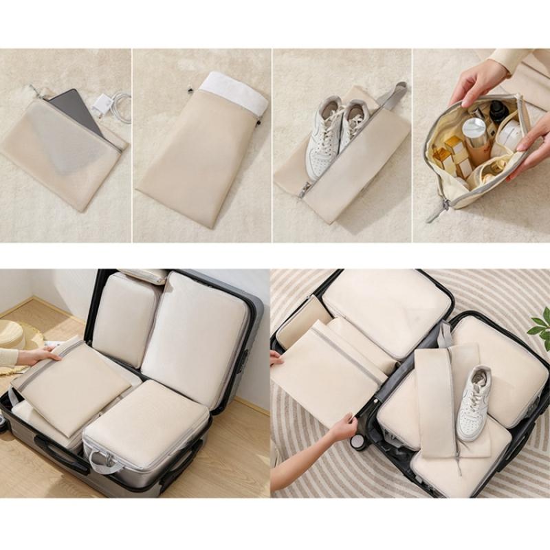 8PCS Travel Luggage Case Bags Polyester Compression Packing Cubes Organizer Pouches for Makeup,Toiletries,Clothes