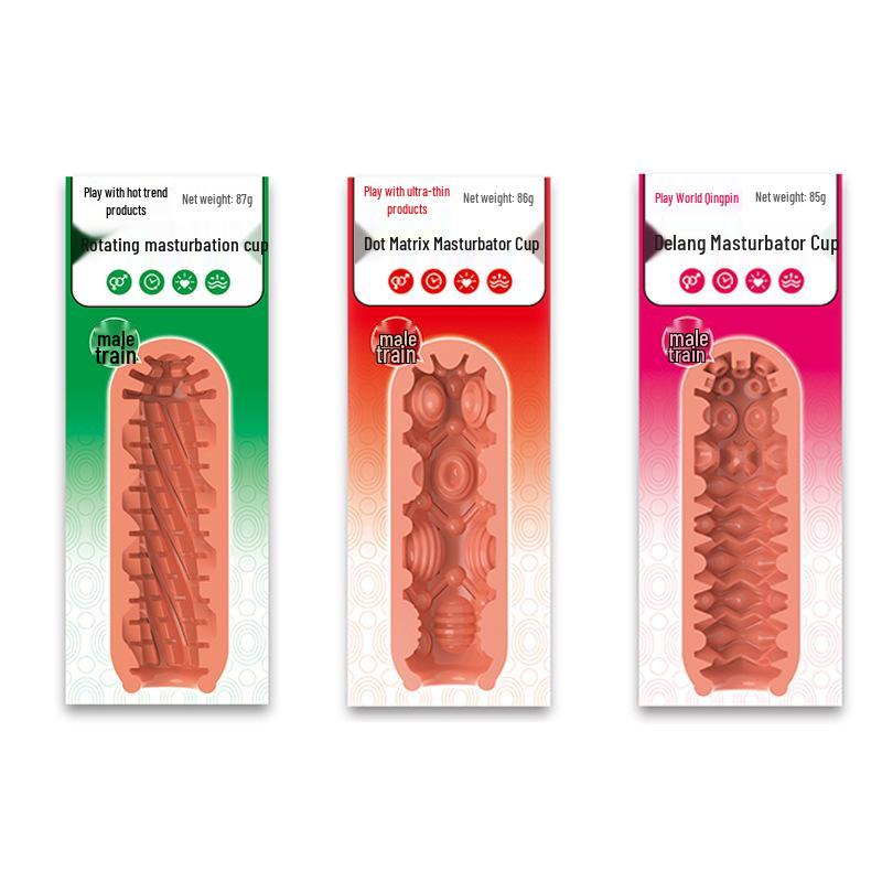 Pleasure Male Rotating Wave Masturbation Cup - Skin Tone Desensitization Trainer
