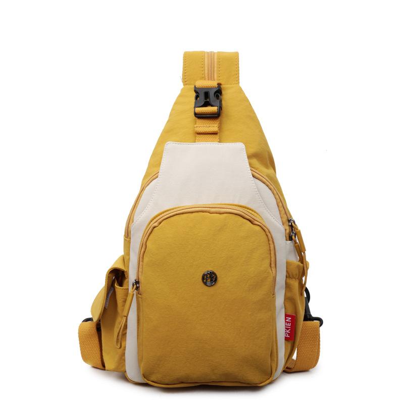 

Легкая многофункциональная нагрудная сумка женская сумка через плечо большая вместимость сращивание спортивный рюкзак для отдыха на открытом воздухе жёлтый