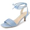 Allegra K Women's Lace-Up Sandals, Open Toe, Stiletto Heel, Blue, Size 26.0 Cm