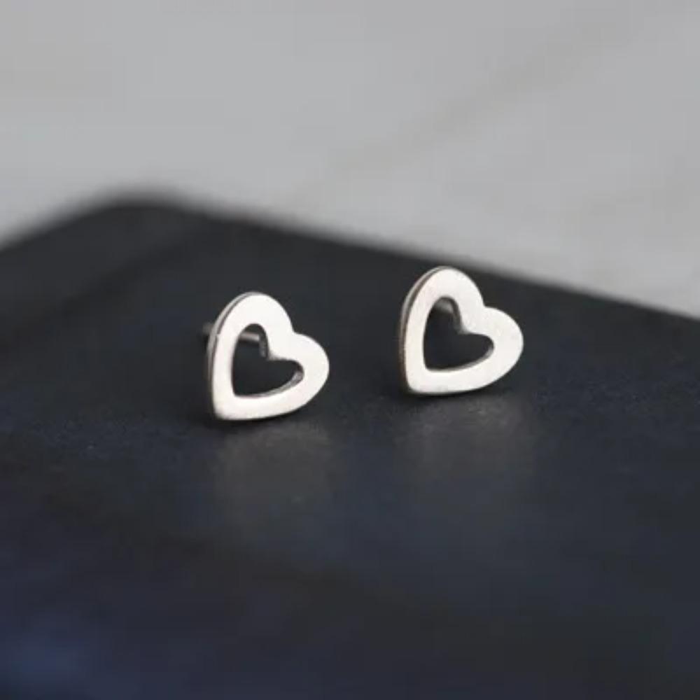 Silver Plated Korean Style Stud Earrings for Women Creative Ear Hole Design Allergy Free Fine Jewelry Accessories