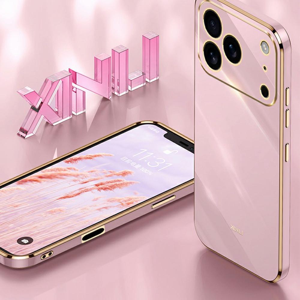XINLI For iPhone 17 Pro Max Case TPU Phone Cover with Electroplating Frame