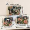 INS Style Vintage Flowers Cosmetic Bag Portable Hand Cosmetic Bag Travel Out Toiletries Storage Bag Makeup Tools Storage Pouch