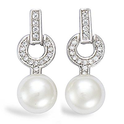 [L7452] - Silver 'Sissi' Silver Earrings (rhodium-plated) - 20x7 Mm