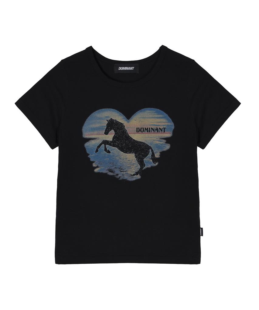 DOMINANT Slim Fit Sunset Horse T-Shirts_Black