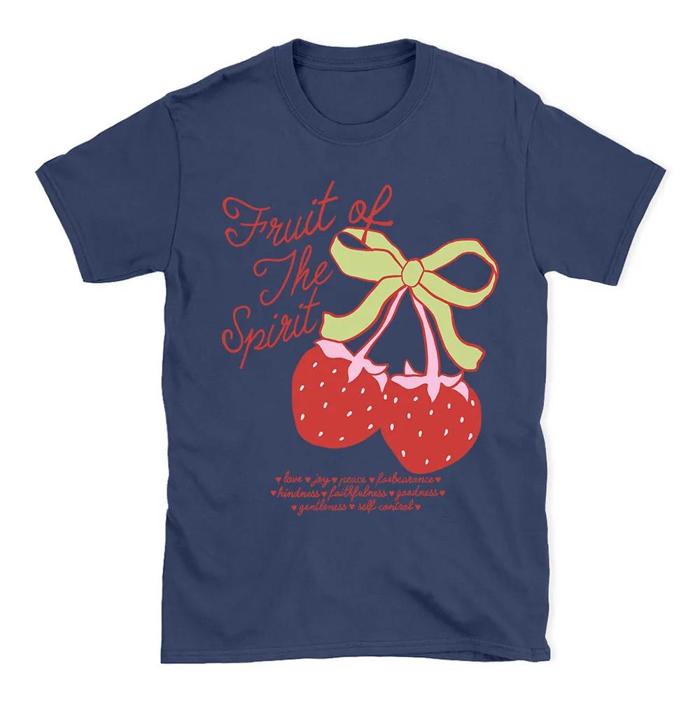 Summer 2026 New Fruit of The Spirit Christian Unisexs Tshirt Fashion Hot Sale Round Neck Unisexs and Womens Same Print Tshirt S