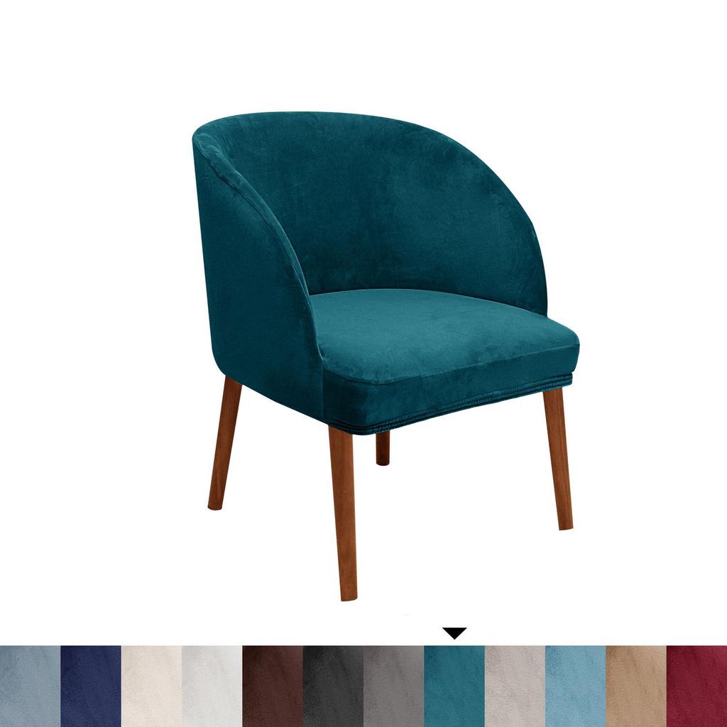 Velvet Semi-Circular Dining Chair Cover with Elastic Arc Design