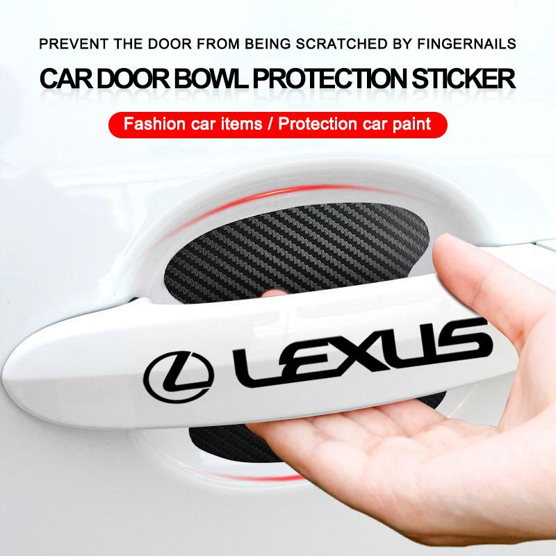 8Pcs Car Door Sticker Auto Handle Anti Scratch Protection Film Car Styling For Lexus CT ES LS GS IS HS NX RX UX GX LX RC RCF SC LFA LF-C2 LF-FC LF-LC