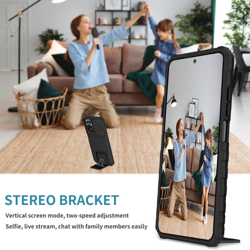 Slide Lens Case for Xiaomi Redmi Note 11S Note11 4G Hybrid Armor Shockproof Kickstand Cover For Redmi Note 11 Pro Cases