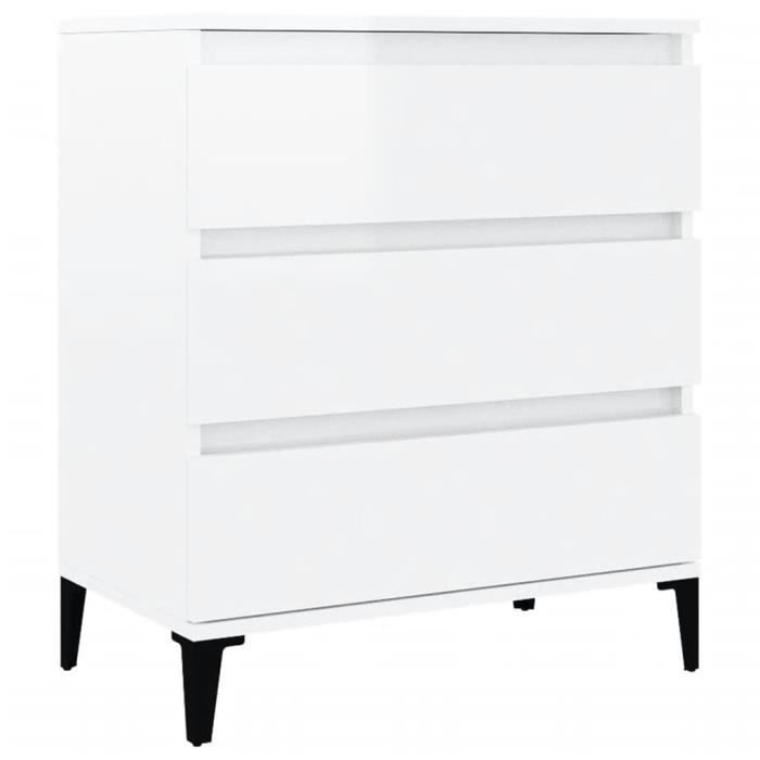 823050 vidaXL Buffet Blanc brillant 60x35x70 cm Bois d'ingénierie