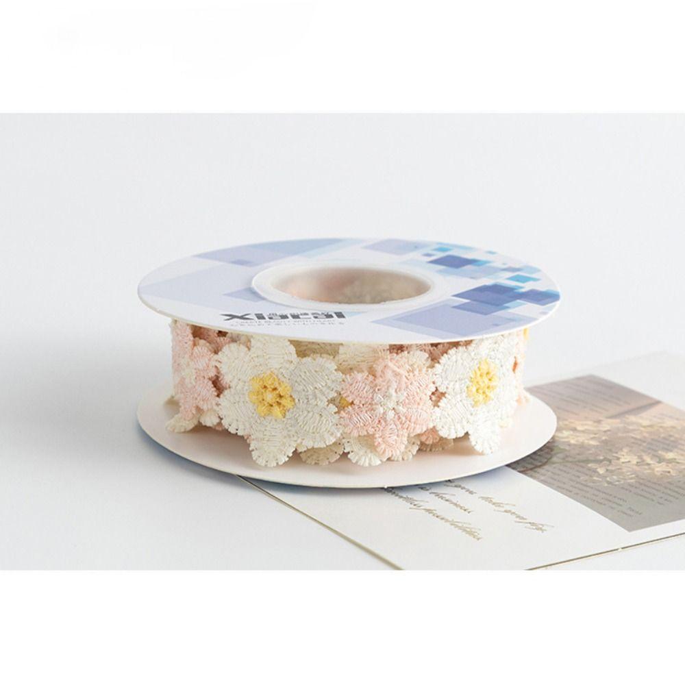 Flower Pattern Design Gift Packaging Ribbon Cute Flower Printed Satin  Christmas Party Supply