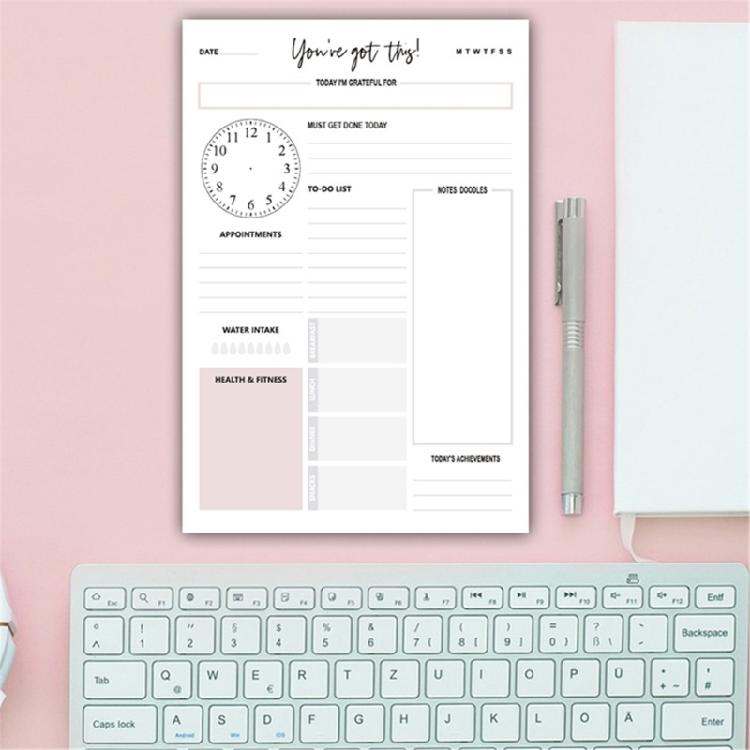 Professional Meal Workout Planner Notepads 60 Sheets Daily Planner Fitness Workout Journal Reading Tracking Notebook