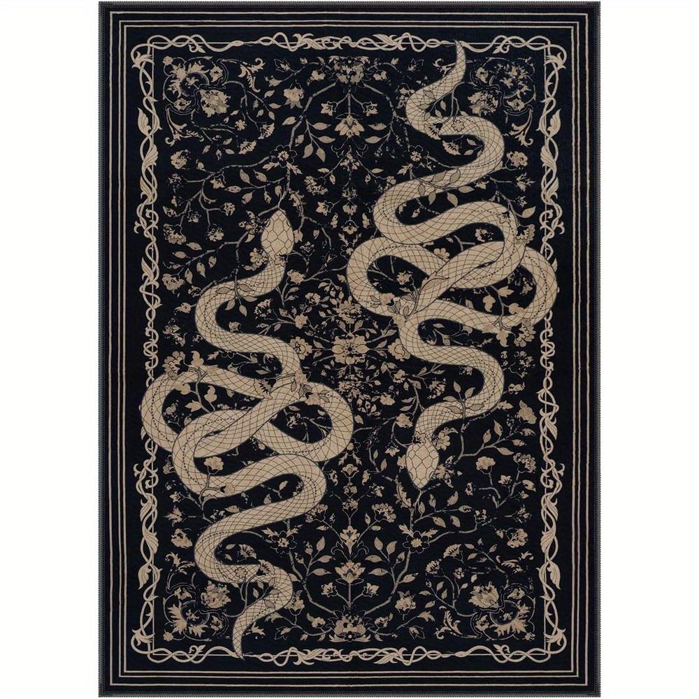 French Retro Style Creative Snake Living Room Carpet Floral Pattern Kitchen Corridor Bedroom Rug Home Decor Easy Care Sofa Rugs