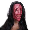 Exposed Teeth Long Hair Red Face Devil Mask Scary Scary Demon Mask Halloween Mask  Cosplay