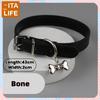 Italife Dog Bone Leather Choker for Girl Soft PU Leather Dog Collar Choker Human Women Metal Bone Puppy Paws Cosplay Collar H406