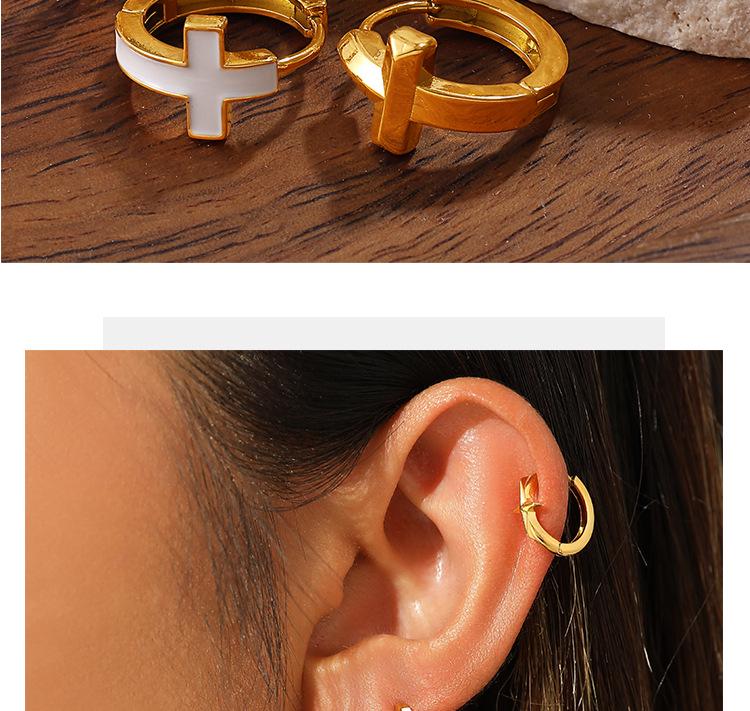 Women's Starburst Diamond-set Titanium Steel Hoop Earrings - Elegant Light Luxury Design