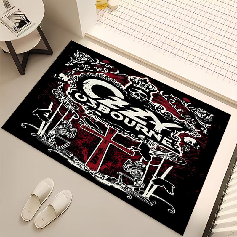 1pc Ozzy Madman Print Area Rug - Soft, Washable Non-Slip Indoor Mat, Living Room, Home Office Decorative Rug,Office Decorative