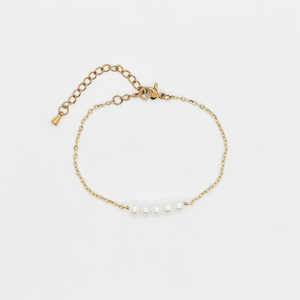 Vlen Stainless Steel Chain Bracelet Woman Girl Friends Gift Natural Pearl Bracelets for Women Minimalist Pulseras Jewelry
