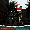 Christmas Santa Claus Window Cling Sticker - Mall Decor Scene, Static Glass Sticker for Door and Window
